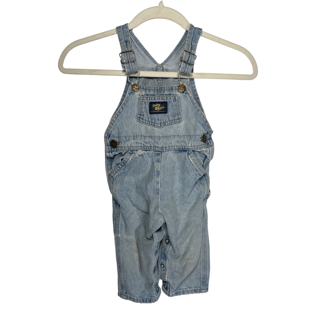 Vintage Baby OshKosh Bgosh Denim Overalls Est. 12 Mos 11" Wide 25" Long